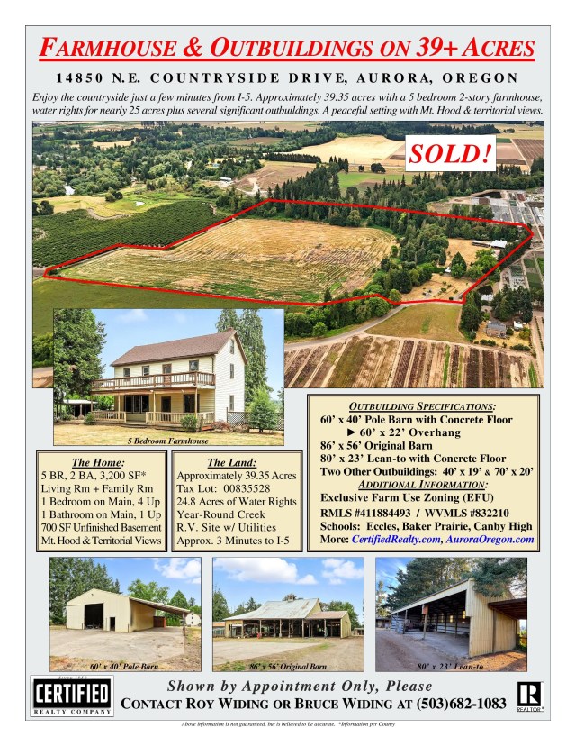 Aurora Oregon Sold Hom